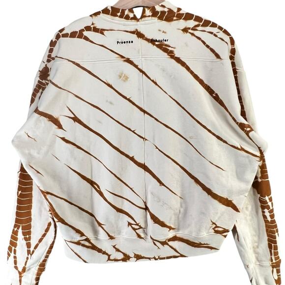 Proenza Schouler White Label Sweatshirt Womens XS Ecru Brown Tie Dye Chic USA - Picture 5 of 14